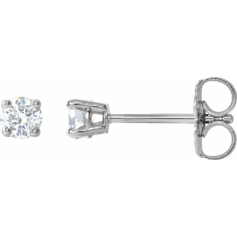 14k White Gold 1/5 CTW Diamond Stud Earring for Women