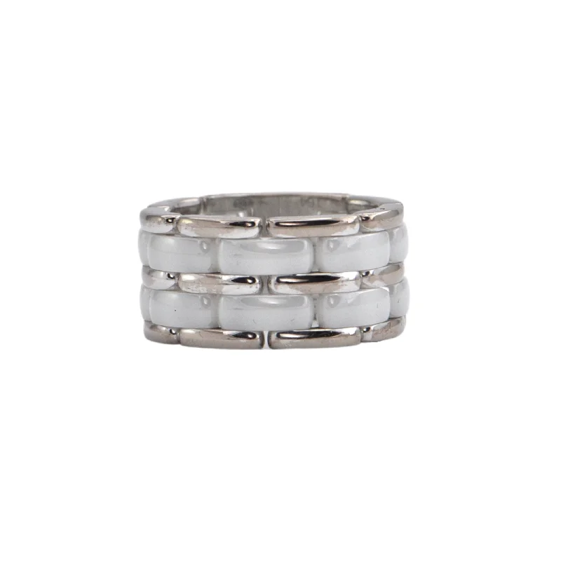 Estate Chanel 'Ultra' Ceramic 18K White Gold Ring