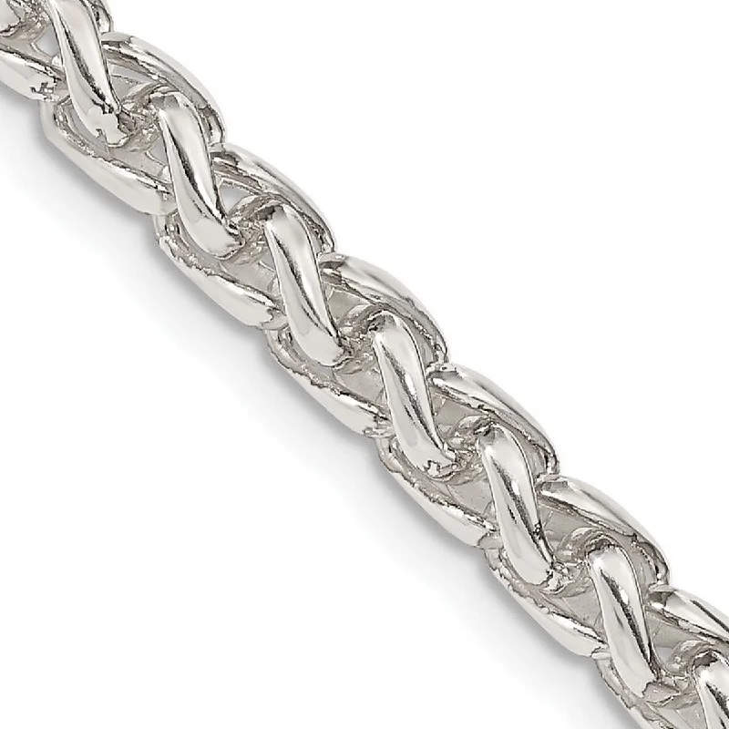 Curata 925 Sterling Silver Solid 5mm Wheat Chain Necklace for Men