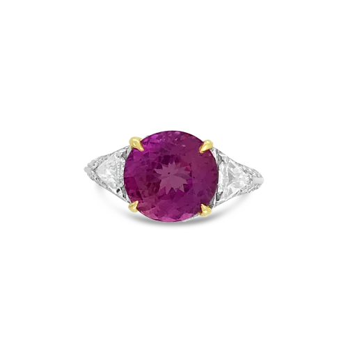 Pink Sapphire & Diamond Ring