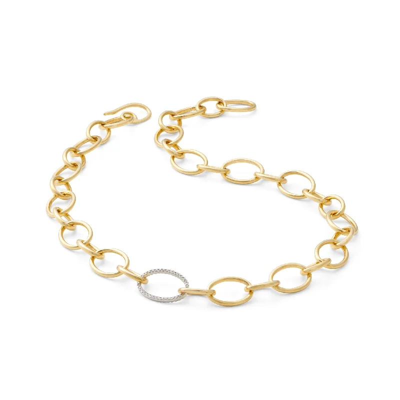 Gold & Diamond Link Necklace