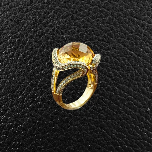 Citrine & Diamond Ring