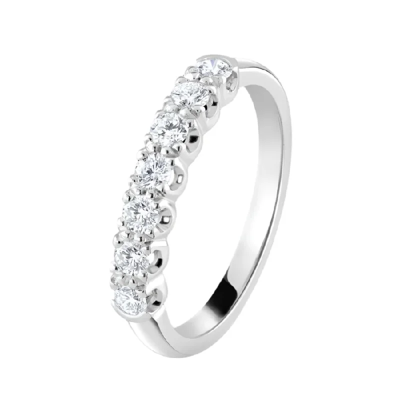 0.43ct Claw Set Round Brilliant Cut Diamond 18ct White Gold Half Eternity Ring