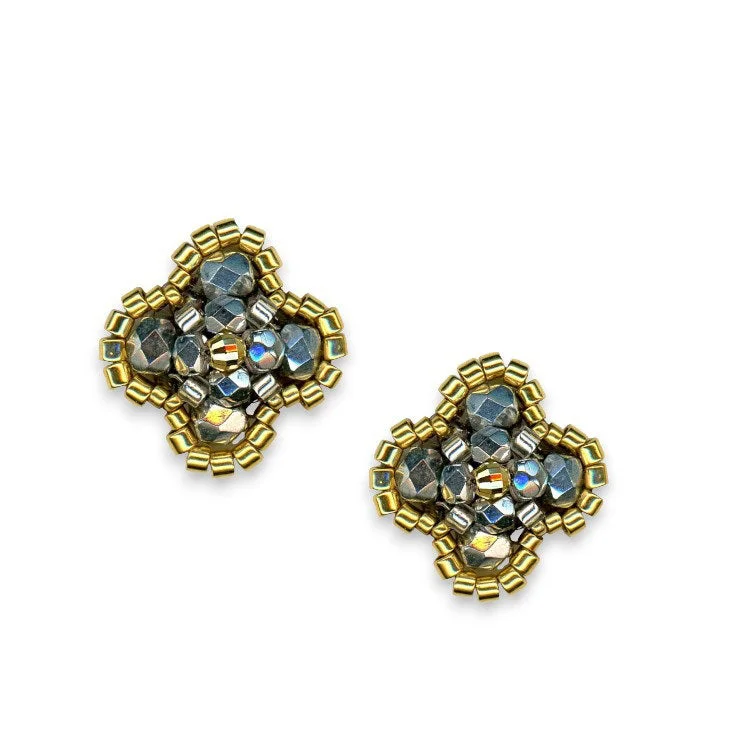 MIGUEL ASES - PYRITE MIYUKI FLOWER EARRING