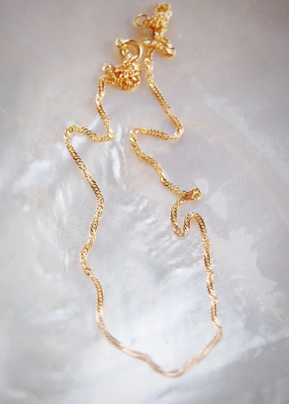 Gold Filled Singapore Chain Necklace - Luana