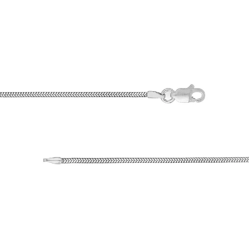 Curata 925 Sterling Silver Rhodium Plated 1.2mm Snake Chain Necklace