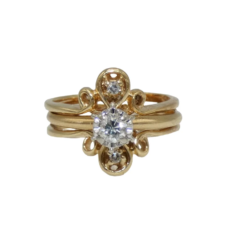 14K Gold Diamond Solitare with Ring Enhancer