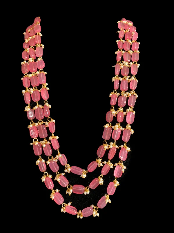 NS305 Piyali beaded necklace - rose quartz   ( READY TO SHIP )