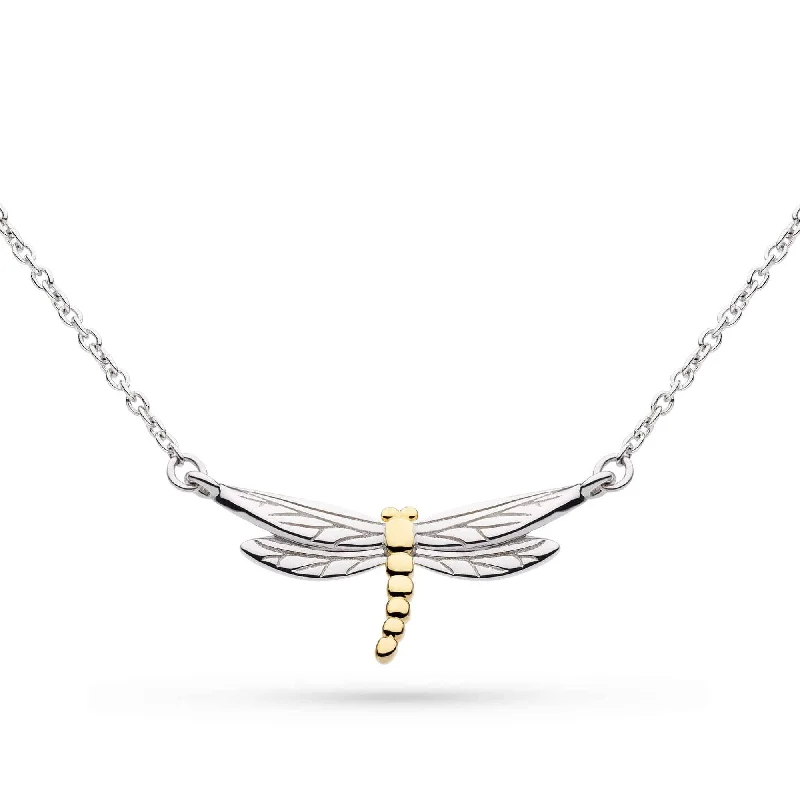 Silver & Yellow Gold Plated Blossom Flyte Dragonfly Petite Necklet