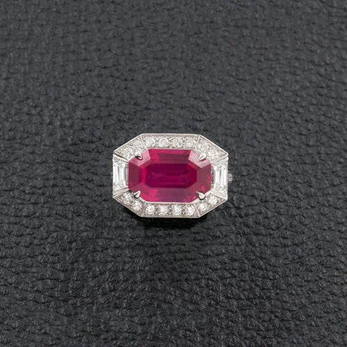 Red Spinel & Diamond Ring