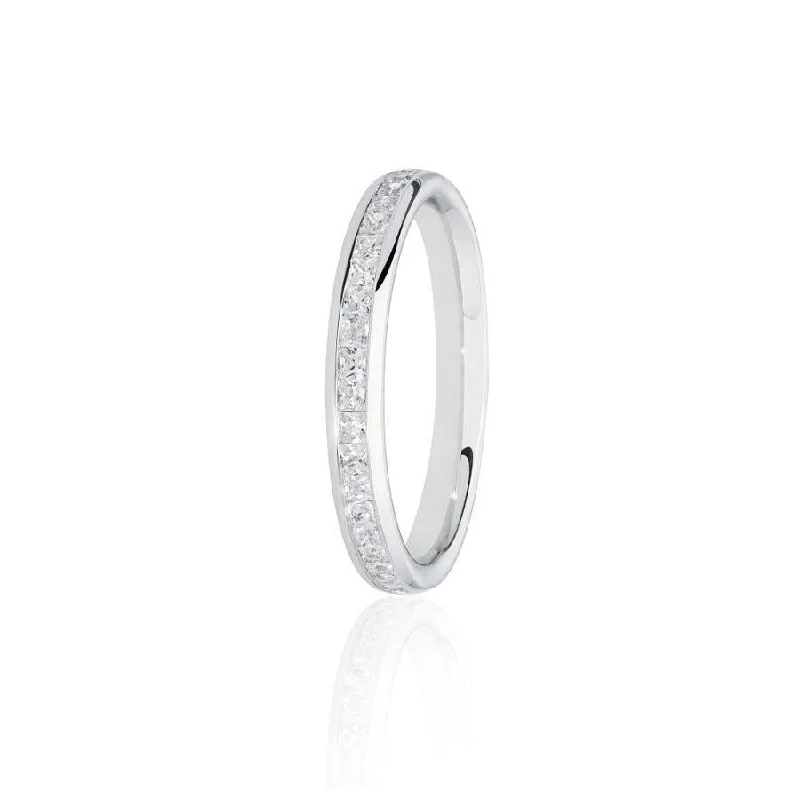 0.33ct Princess Cut Diamond 18ct White Gold Half Eternity Ring