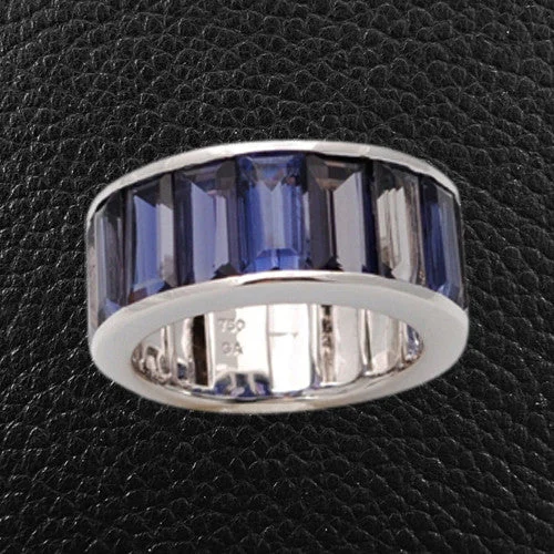 Emerald cut Iolite Ring