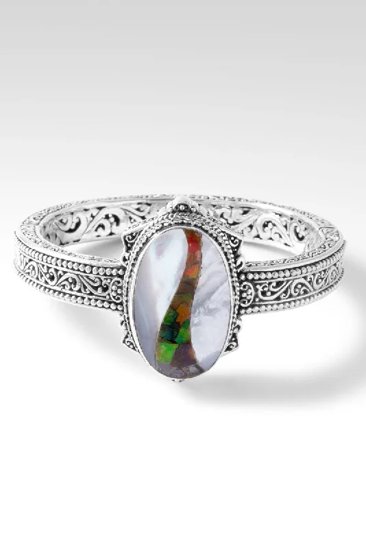 With a Purpose Bangle™ in White Mother of Pearl with Ammolite Inlay