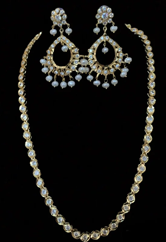 NS94 Bhanu  necklace with chandbali ( SHIPS IN 4 WEEKS )