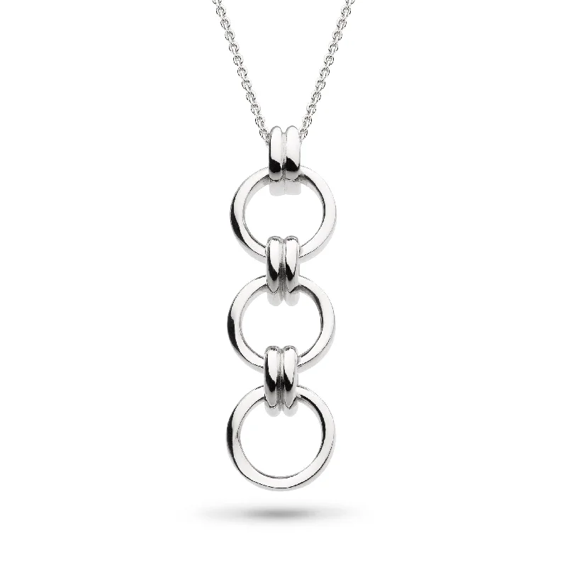 Silver Bevel Unity Trio 18" Necklace