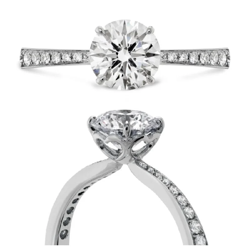 0.30ct Signature Diamond Solitaire Platinum Ring with Diamond Shoulders