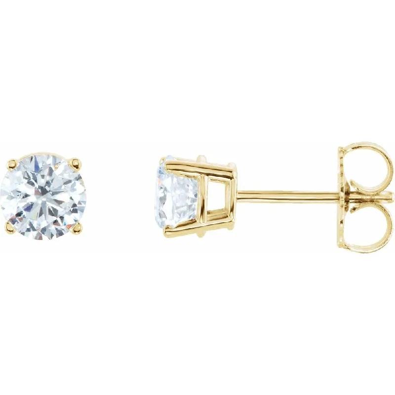 14k Yellow Gold 1 CTW Diamond Earring for Women