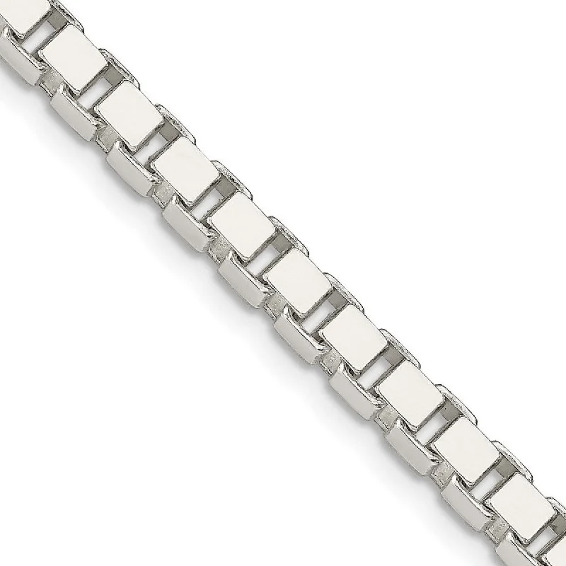 Curata 925 Sterling Silver Solid Polished 4.5mm Box Chain Necklace for Men