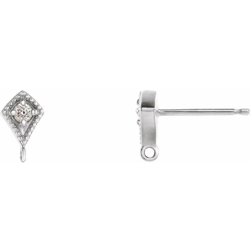 14k White Gold .03 Cttw Diamond Earring for Women