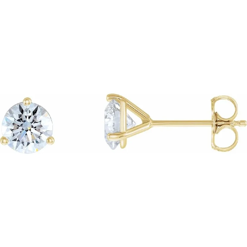 14k Yellow Gold 1 1/2 CTW Lab-Grown Diamond Stud Earring for Women