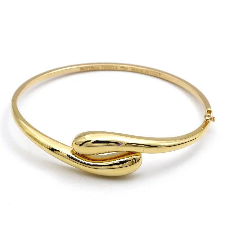 Real Gold Teardrop Bangle 1244 - (SIZE 15.5) BA1515