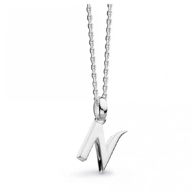 Silver Signature Capital N Necklace