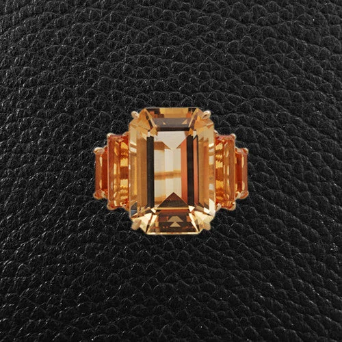 Five Stone Citrine Cocktail Ring