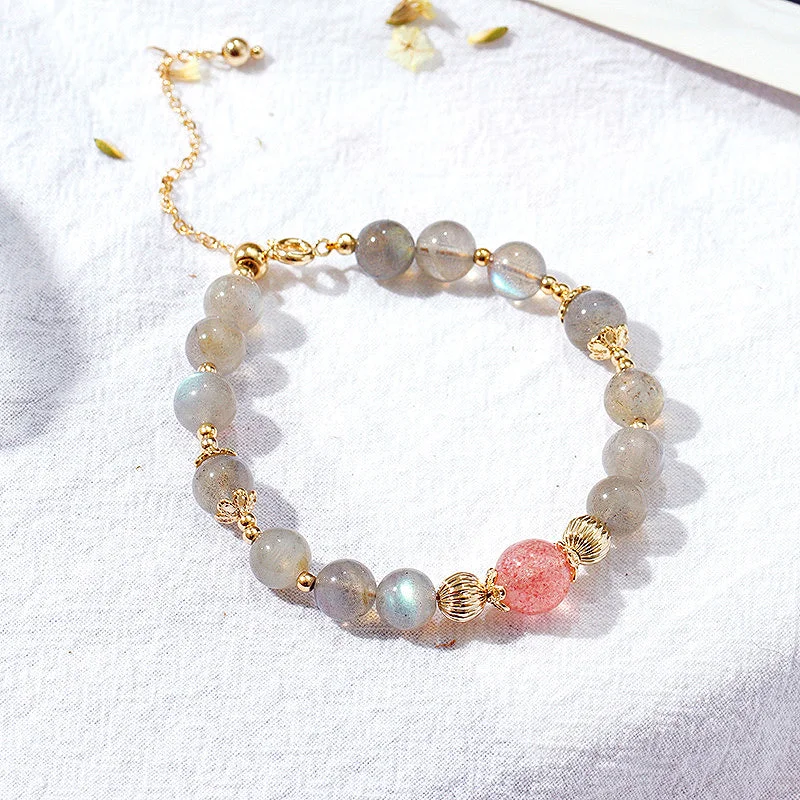 C104 - Moonstone and Strawberry Quartz