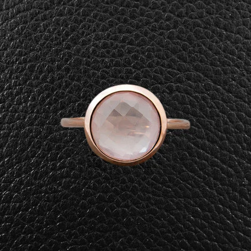 Round Rose Quartz Ring