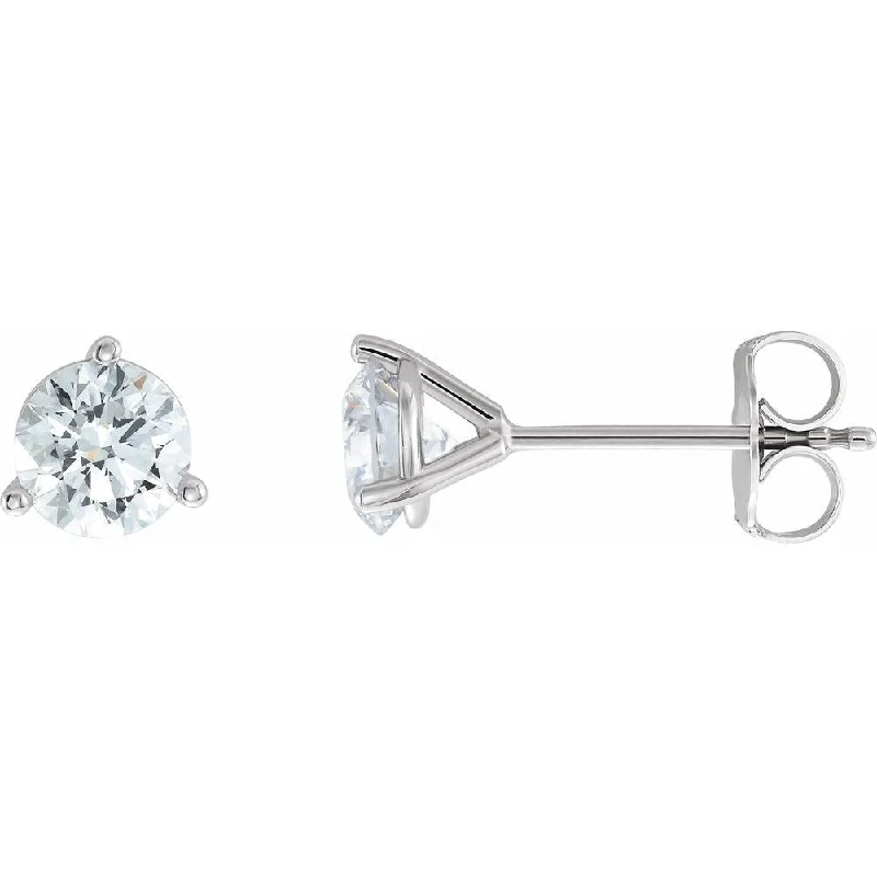 14k White Gold 1 1/4 CTW Lab-Grown Diamond Stud Earring for Women