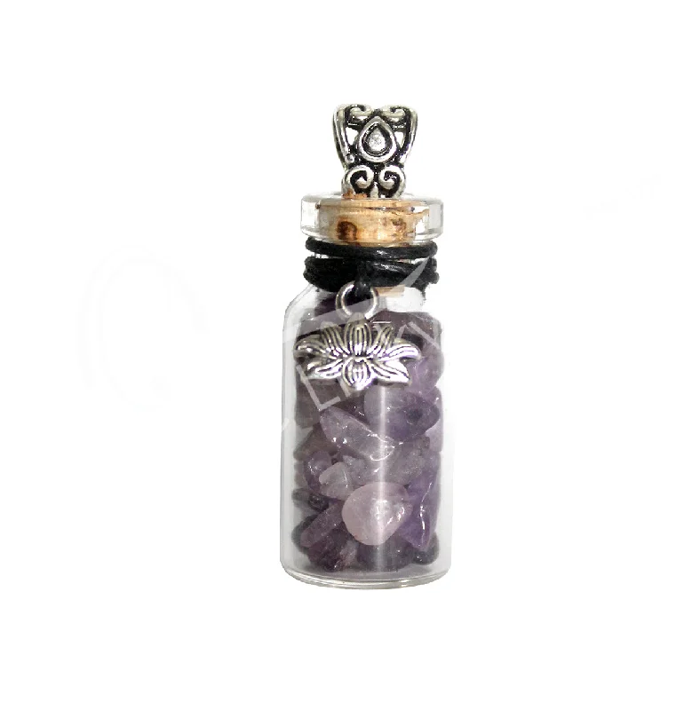 Amethyst Chip Bottle Necklace