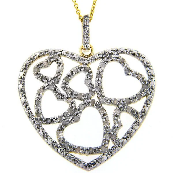 Sterling Silver 1/2ct TDW Diamond Heart Necklace (J-K, I3)