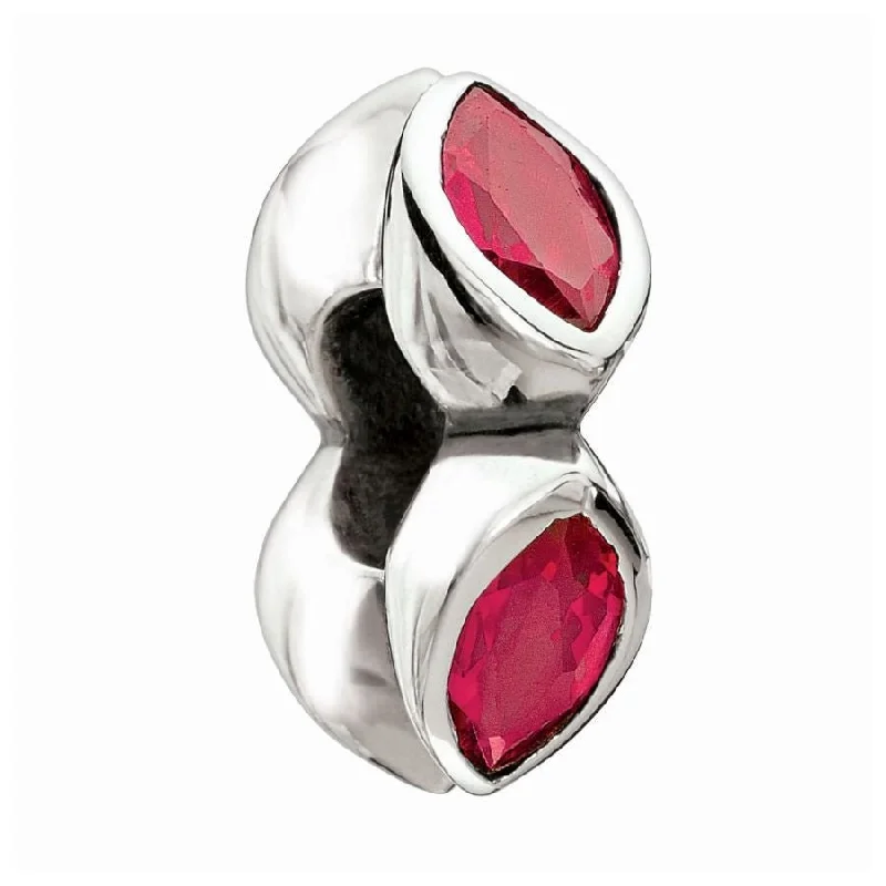 Silver bead - Midtown Marquise - fuchsia