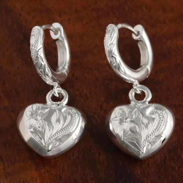 Solid Wire w/Heart Scrolling Earring